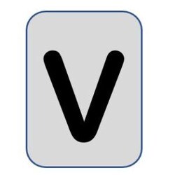 Aluminium label black/silver 40X25mm - Letter V